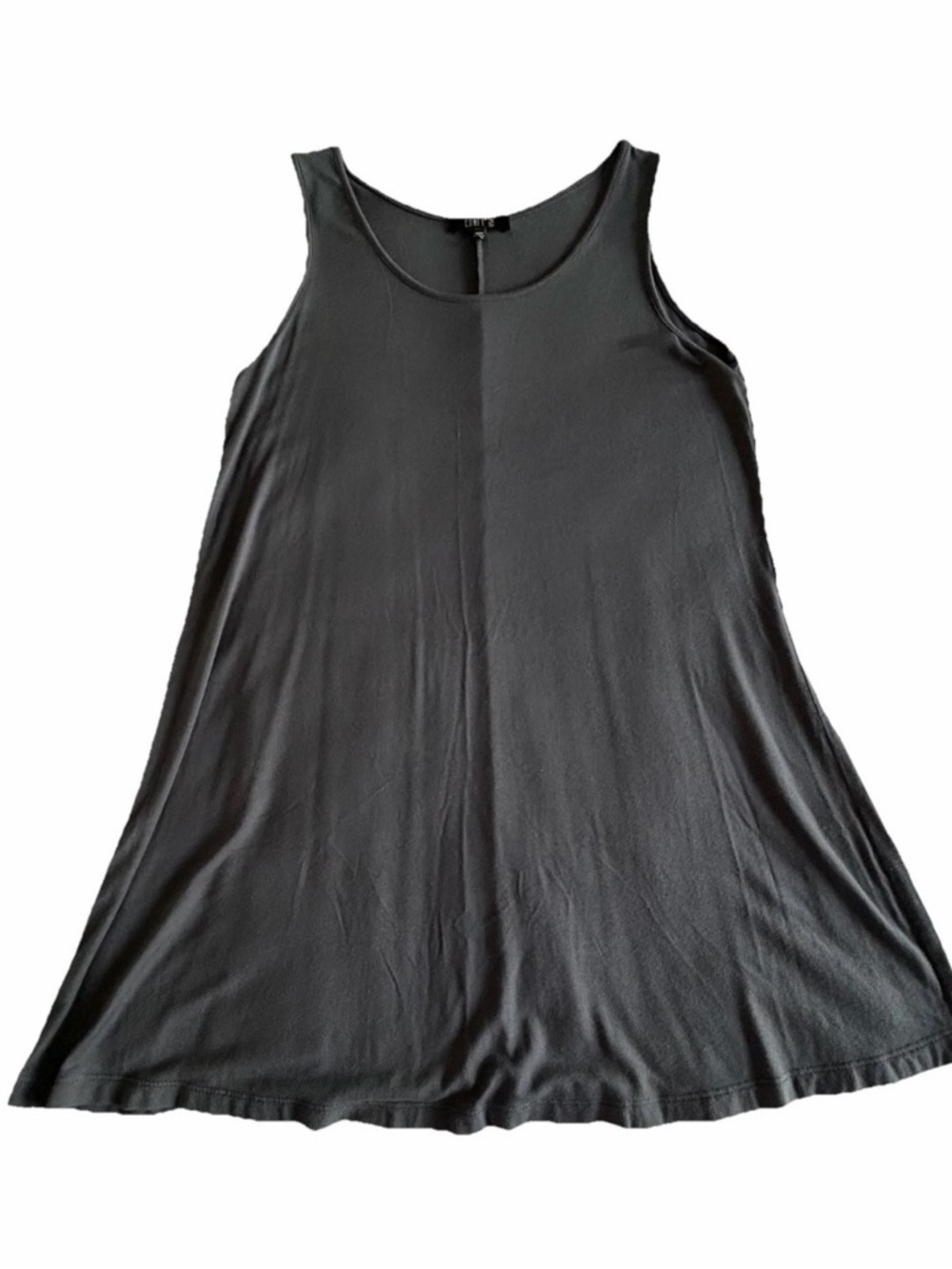 Comfy USA Dress Womens Small Gray Jersey Tank Trapeze Swing Short Casual Soft